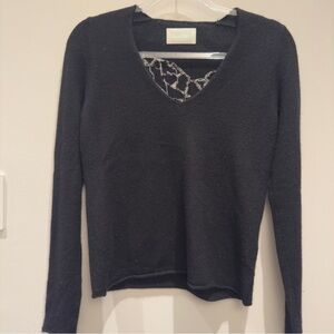 Zadig & Voltaire- Elegant Black V-Neck Women's sweater Size Small